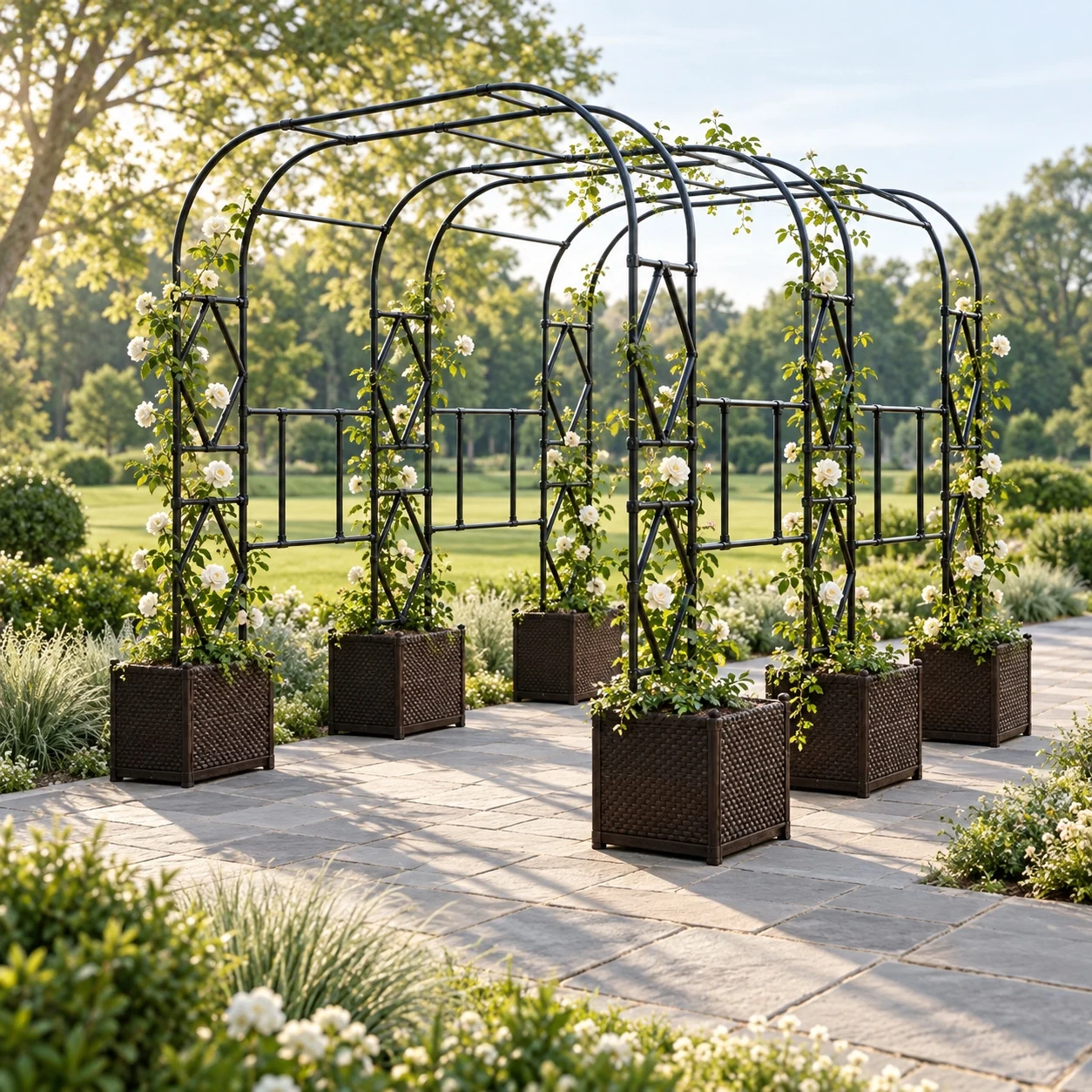Diamond Archway Set in a garden setting