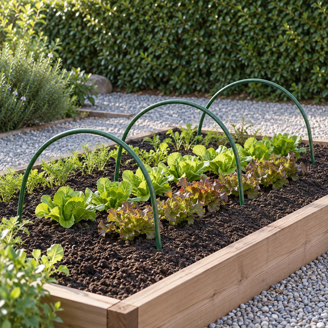 Insulated rack pole in a garden setting