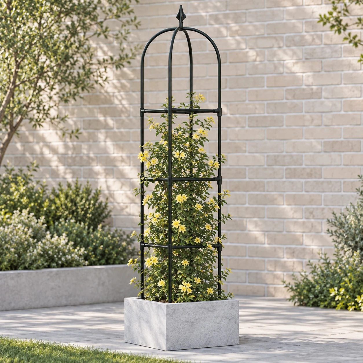 Pointed Top Climbing Rack in a garden setting