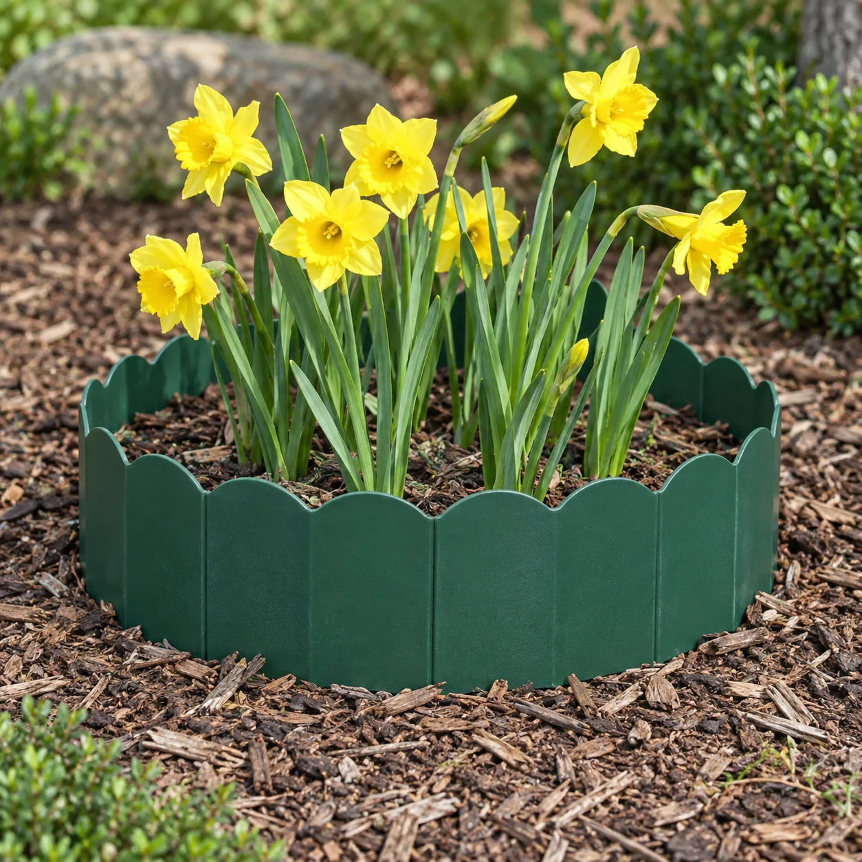 Scalloped Garden Edging in a garden setting