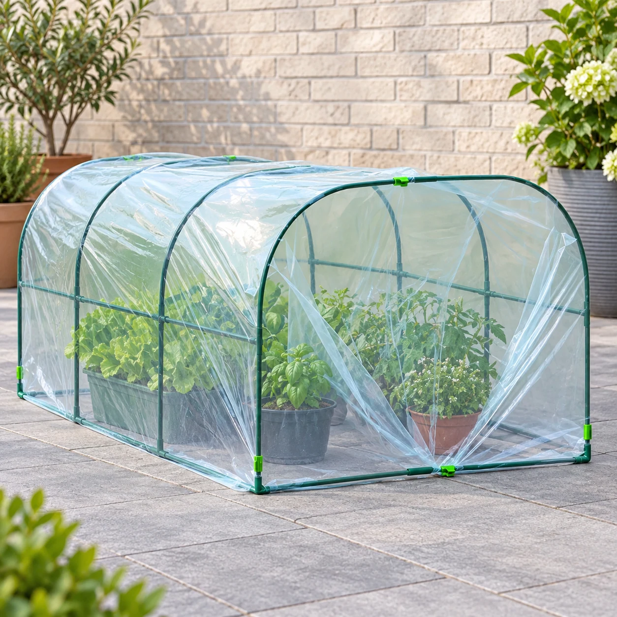 Balcony Insulation Canopy in a garden setting
